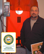 BPI Certification Training Instructor In Front of Blower Door